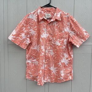 American Eagle Men’s Salmon Hawaiian Short Sleeve Button Down Shirt Size L
